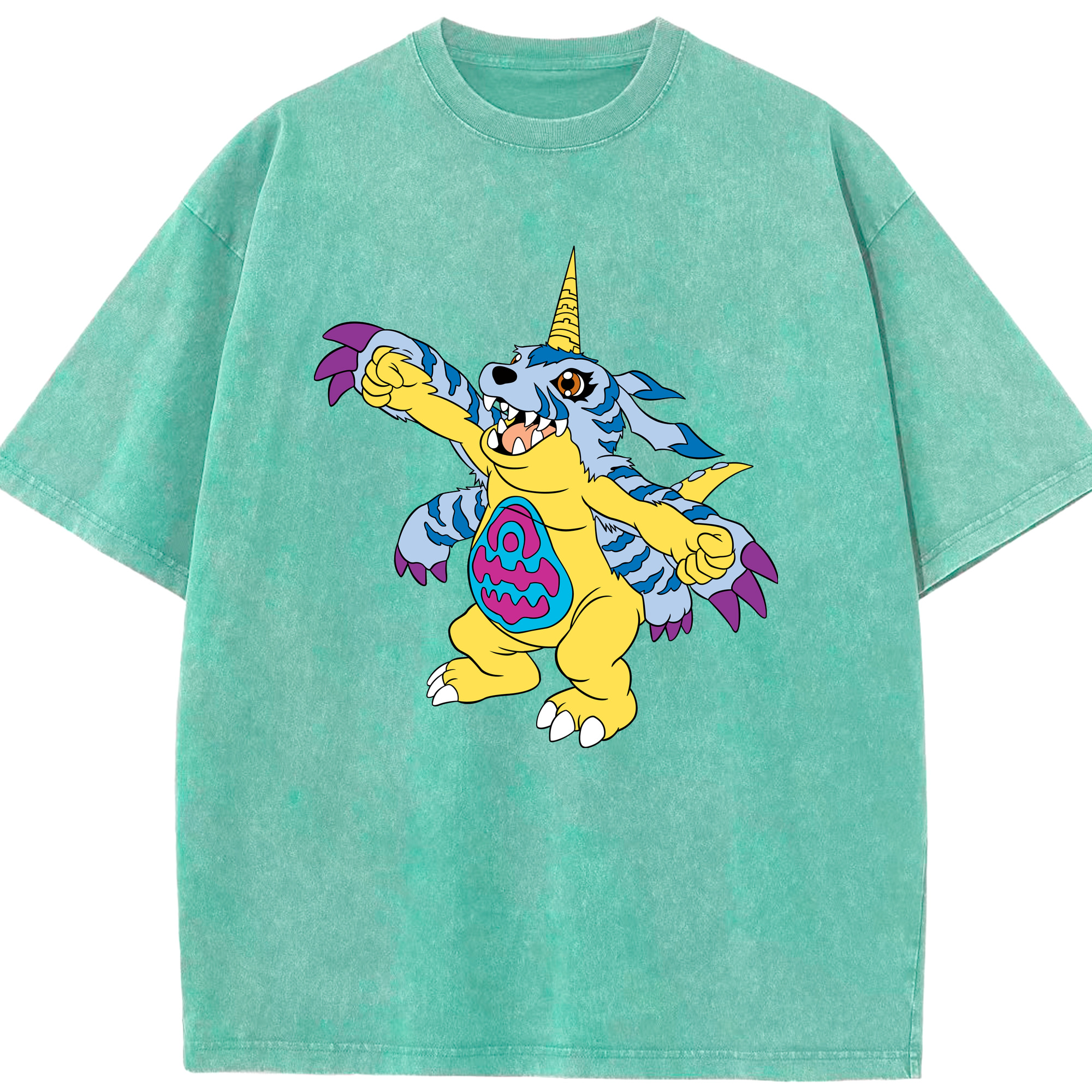 （画像用） Digimon デジタルモンスター/デジモン 綿100% ヴィンテージ風 半袖Tシャツ（フロントプリント）